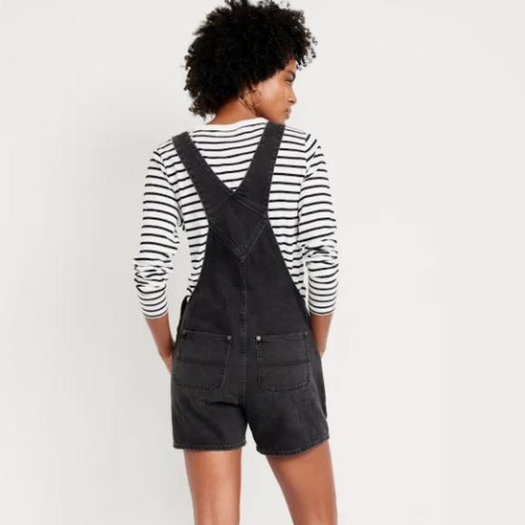 Old Navy Slouchy Jean Cut-Off Overalls - Picture 2 of 7